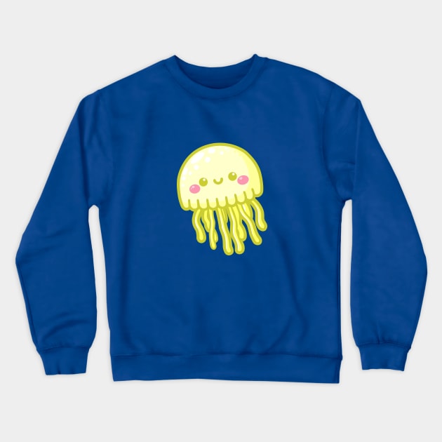 Cute Yellow Jellyfish Crewneck Sweatshirt by Arief Uchiha